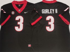 NCAA Georgia Bulldogs #3 Todd Gurley Black College Football Jersey