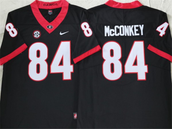 NCAA Georgia Bulldogs #84 Ladd McConkey Black College Football Jersey