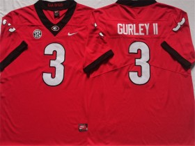 NCAA Georgia Bulldogs #3 Todd Gurley Red College Football Jersey