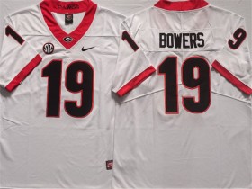 NCAA Georgia Bulldogs #19 Brock Bowers White College Football Jersey