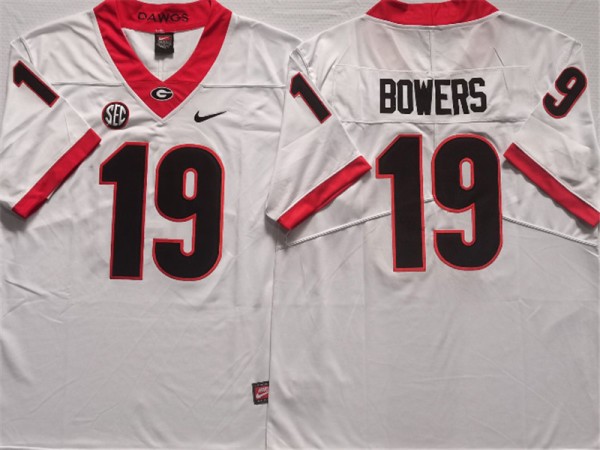 NCAA Georgia Bulldogs #19 Brock Bowers White College Football Jersey