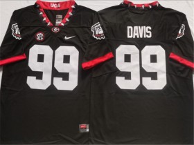 NCAA Georgia Bulldogs #99 Jordan Davis Black Untouchable Jersey