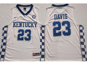 Kentucky Wildcats #23 Anthony Davis White Basketball Jersey