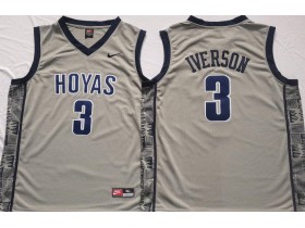 NCAA Georgetown Hoyas #3 Allen Iverson Gray College Basketball Jersey