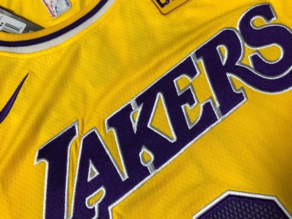 Los Angeles Lakers #6 Lebron James Yellow Swingman Jersey - Embroider Edition