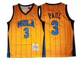 M&N Hornets #3 Chris Paul Yellow 2010-11 Hardwood Classic Jersey