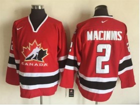 2002 Winter Olympics Team Canada #2 Al MacInnis CCM Vintage Jersey - Red/Black