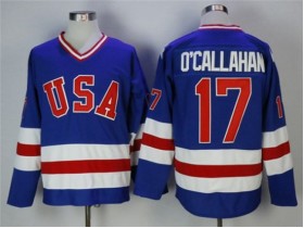1980 Winter Olympics Team USA #17 Jack O'Callahan CCM Vintage Jersey - Blue/White