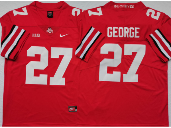 NCAA Ohio State Buckeyes #27 Eddie George Red College Football Jersey