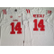 NCAA Ole Miss Rebels #14 DK Metcalf White Football Jersey