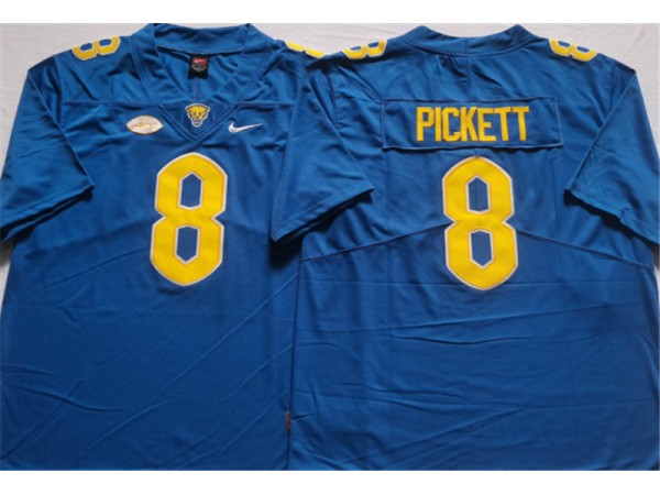 NCAA Pittsburgh Panthers #8 Kenny Pickett Blue College Football Jersey