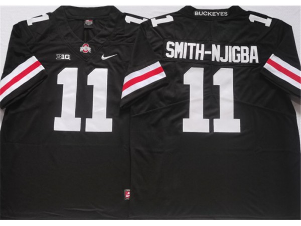 Ohio State Buckeyes #11 Jaxon Smith-Njigba Black/White Jersey