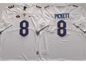 NCAA Pittsburgh Panthers #8 Kenny Pickett White College Football Jersey
