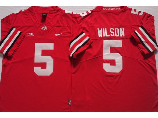 Ohio State Buckeyes #5 Garrett Wilson Red Jersey