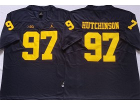 NCAA Michigan Wolverines #97 Aidan Hutchinson Navy College Jersey