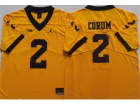 NCAA Michigan Wolverines #2 Blake Corum Yellow College Jersey