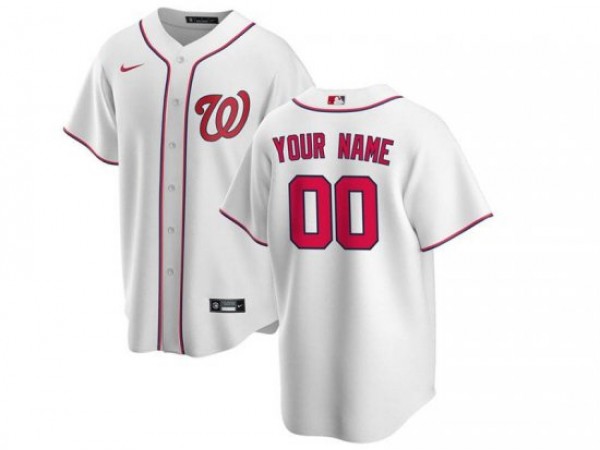 Custom Washington Nationals Cool Base Jersey - White/Red/Navy/Light Blue