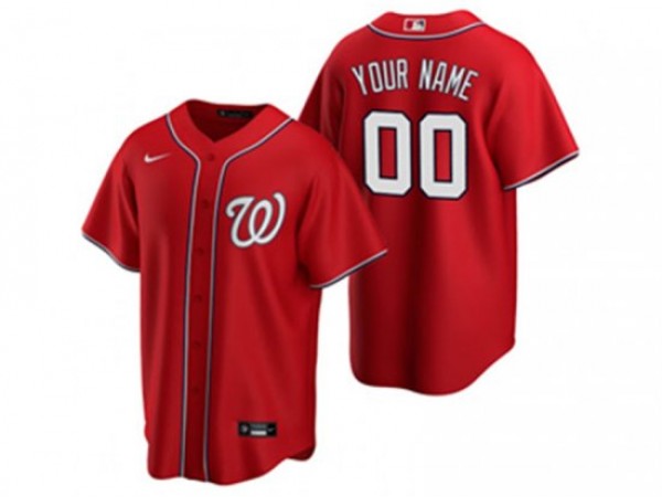 Custom Washington Nationals Cool Base Jersey - White/Red/Navy/Light Blue