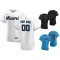 Custom Miami Marlins Flex Base Jersey - White/Black/Light Blue