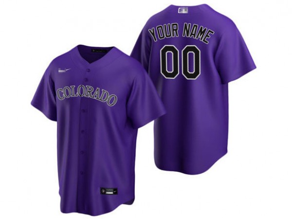 Custom Colorado Rockies Cool Base Jersey - Purpl/White/Gray 