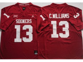 NCAA Oklahoma Sooners #13 Caleb Williams Red College Football Jersey