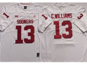 NCAA Oklahoma Sooners #13 Caleb Williams White College Football Jersey
