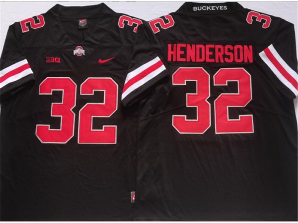 Ohio State Buckeyes #32 TreVeyon Henderson Black Jersey