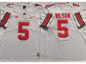 Ohio State Buckeyes #5 Garrett Wilson White Jersey