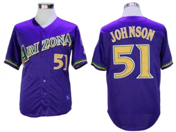 Arizona Diamondbacks #51 Randy Johnson Purple Throwback Jersey