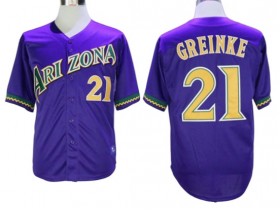 Arizona Diamondbacks #21 Zack Greinke Purple Throwback Jersey