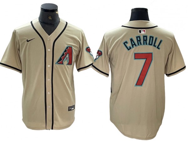 Arizona Diamondbacks #7 Corbin Carroll Cream 2024 Cool Base Jersey