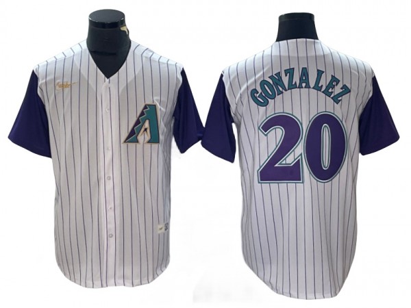 Arizona Diamondbacks #20 Luis Gonzalez White Cooperstown Collection Jersey