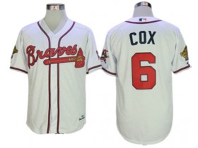 Atlanta Braves #6 Bobby Cox White 1995 Throwback Jersey