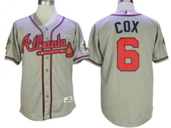 Atlanta Braves #6 Bobby Cox Gray 1995 Throwback Jersey