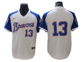 Atlanta Braves #13 Ronald Acuna Jr. White 1974 Throwback Jersey