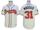 Atlanta Braves #31 Greg Maddux 1995 Throwback Jersey - Gray/White