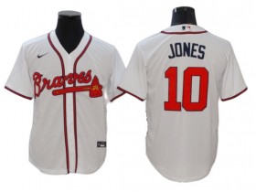 Atlanta Braves #10 Chipper Jones White Home Cool Base Jersey