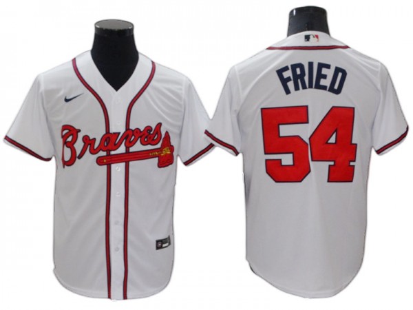 Atlanta Braves #54 Max Fried White Home Cool Base Jersey