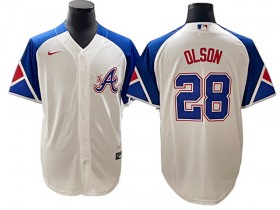 Atlanta Braves #28 Matt Olson White 2023 City Connect Jersey