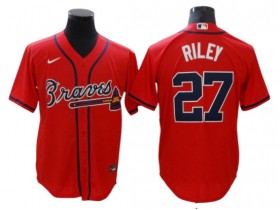 Atlanta Braves #27 Austin Riley Red Alternate Cool Base Jersey