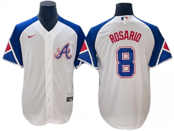 Atlanta Braves #8 Eddie Rosario White 2023 City Connect Jersey