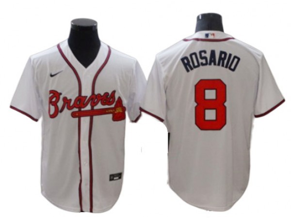 Atlanta Braves #8 Eddie Rosario White Home Cool Base Jersey