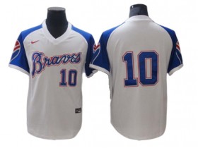 Atlanta Braves #10 Chipper Jones White Turn Back The Clock Jersey