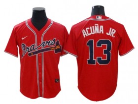 Atlanta Braves #13 Ronald Acuna Jr. Red Alternate Cool Base Jersey