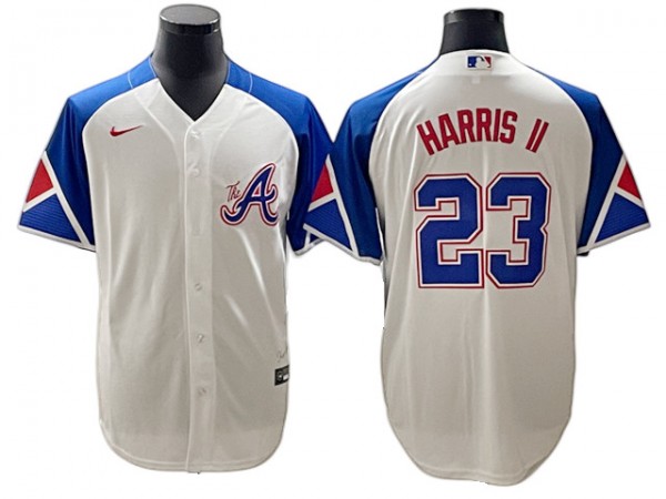 Atlanta Braves #23 Michael Harris White 2023 City Connect Jersey