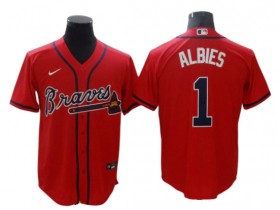 Atlanta Braves #1 Ozzie Albies Red Alternate Cool Base Jersey