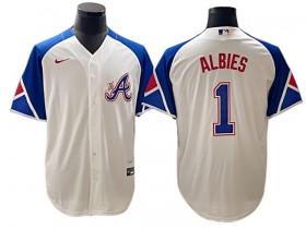 Atlanta Braves #1 Ozzie Albies White 2023 City Connect Jersey