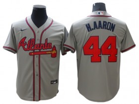 Atlanta Braves #44 Hank Aaron Gray Cool Base Jersey