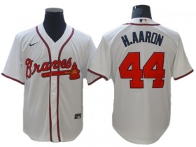 Atlanta Braves #44 Hank Aaron White Cool Base Jersey