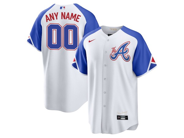 Custom Atlanta Braves White 2023 City Connect Jersey